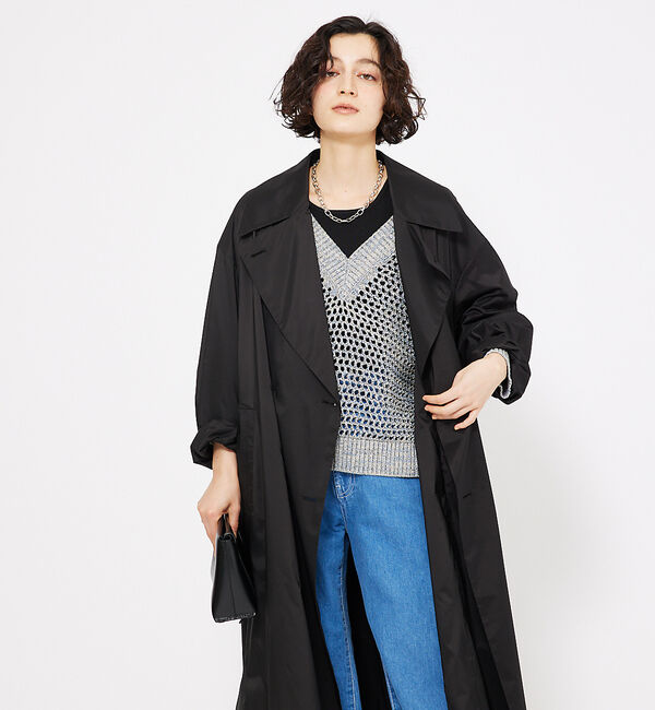 qualite「ライトタフタコート」|トレンチコート|