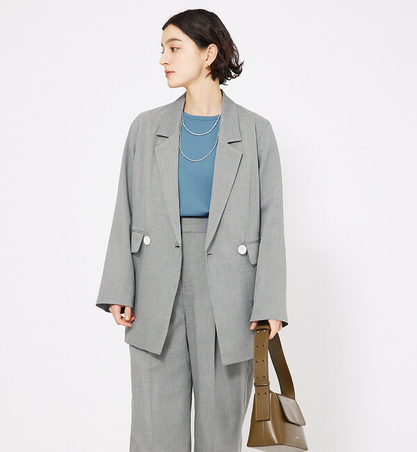 qualite「レーヨンストレッチボートネックニット」|ニット・セーター|