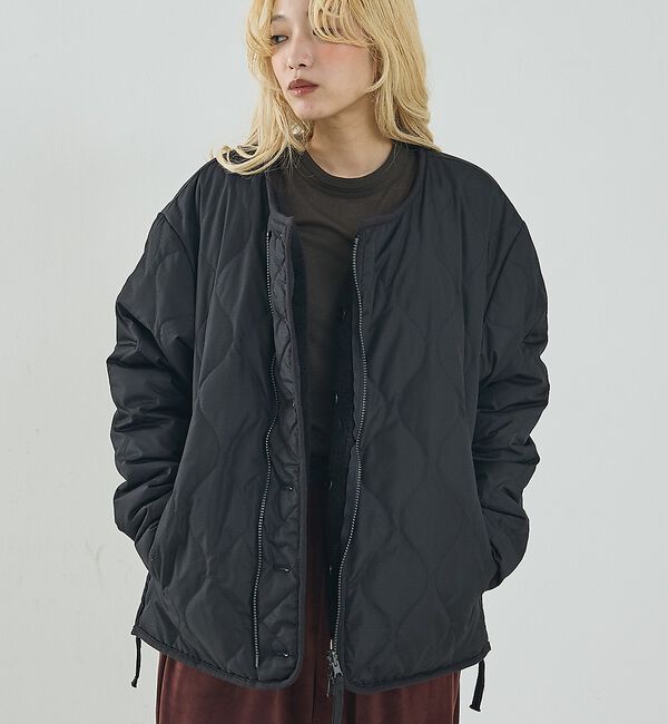 NOMINE「【TAION】ミリタリー リバーシブル クルーネック ダウンジャケット / ブル」|ダウン|ブラック