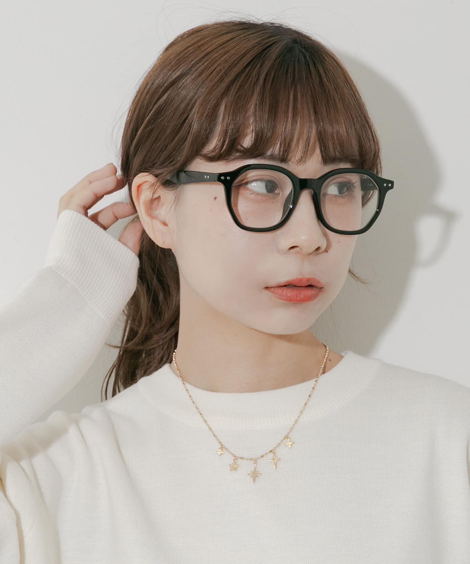 SMELLY「オクタゴンフレームダテメガネ」|メガネ|ブラック