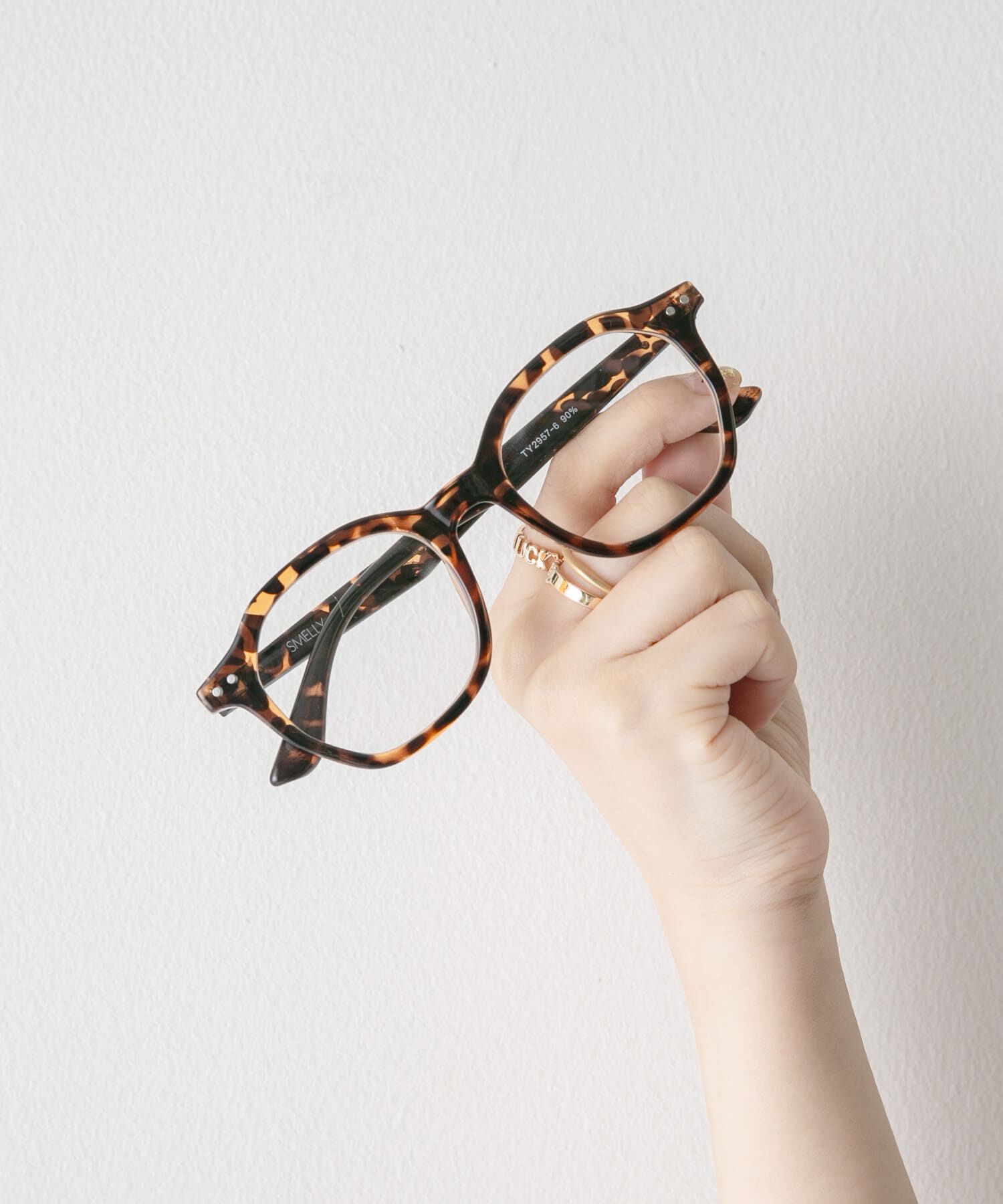 SMELLY「オクタゴンフレームダテメガネ」|メガネ|ブラウン系その他