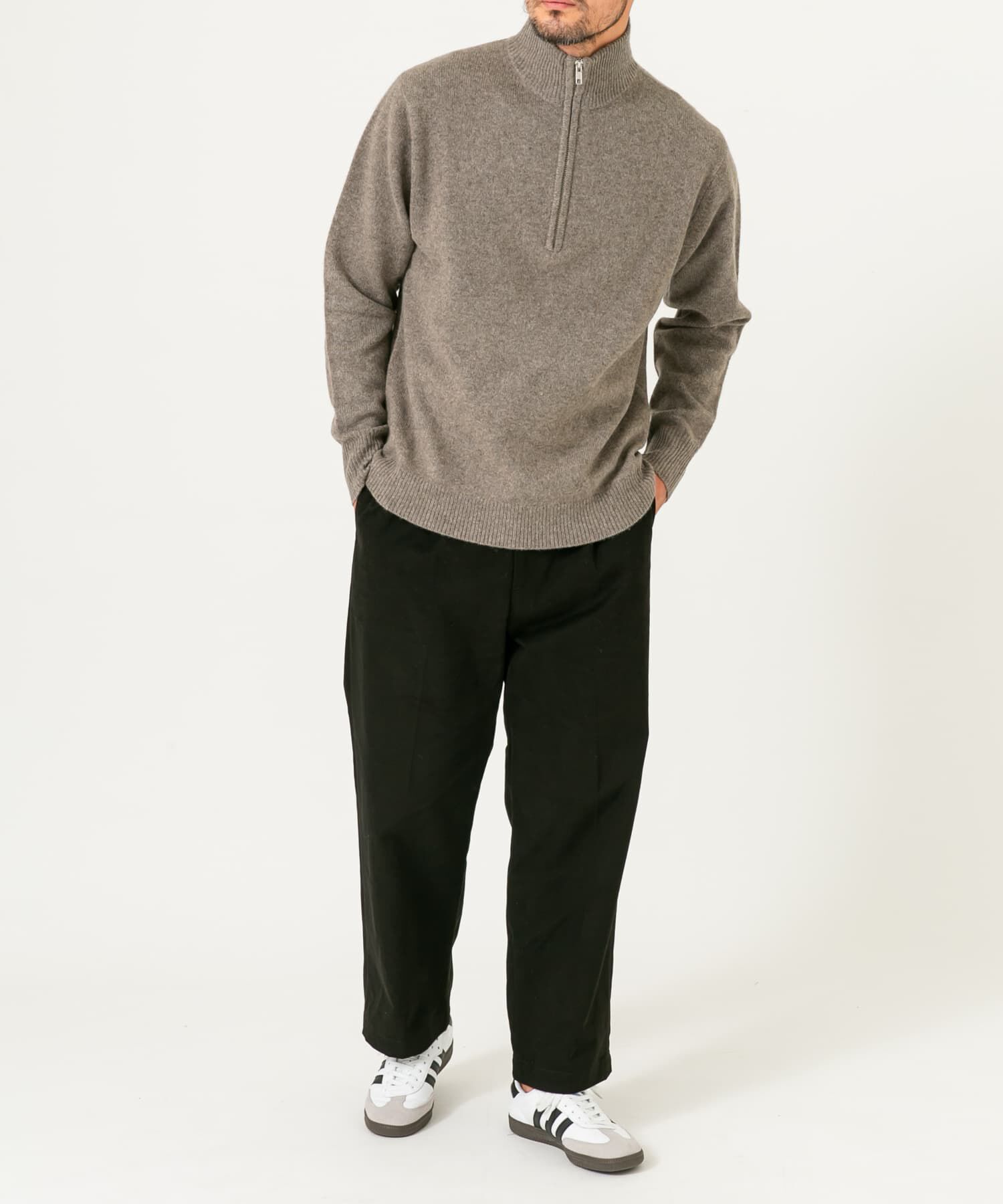 URBAN RESEARCH ROSSO「『XLサイズあり』ハミルトンラムズウールハーフジップニット」|ニット・セーター|