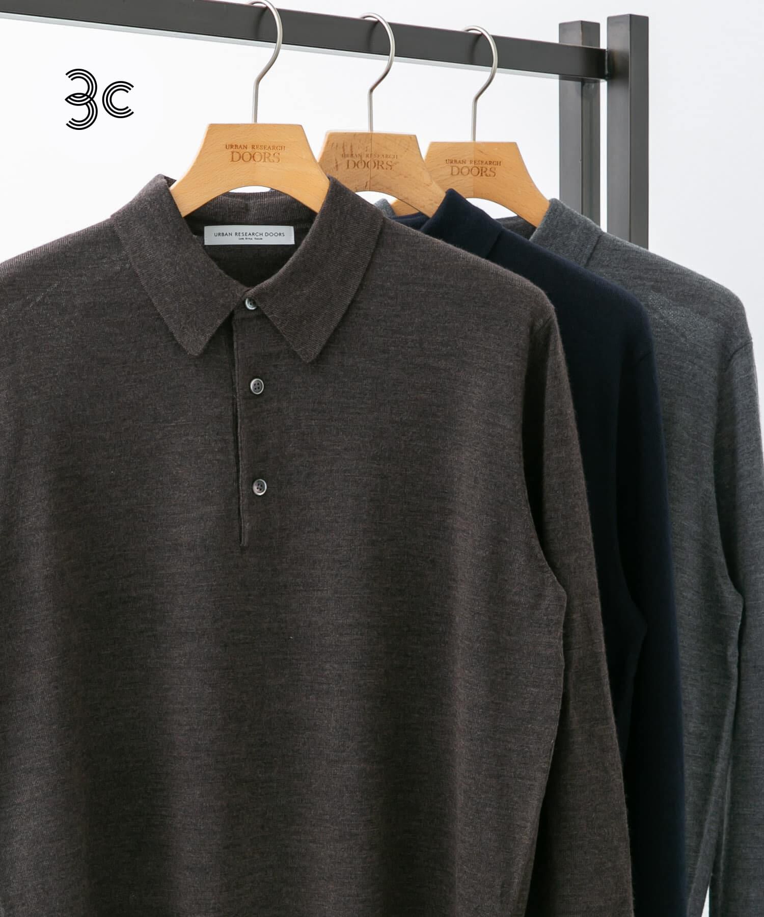 URBAN RESEARCH DOORS「LIFE STYLE TAILOR　マシンウォッシャブルハイゲージニットポロ」|シャツ・ブラウス|ブラウン系その他