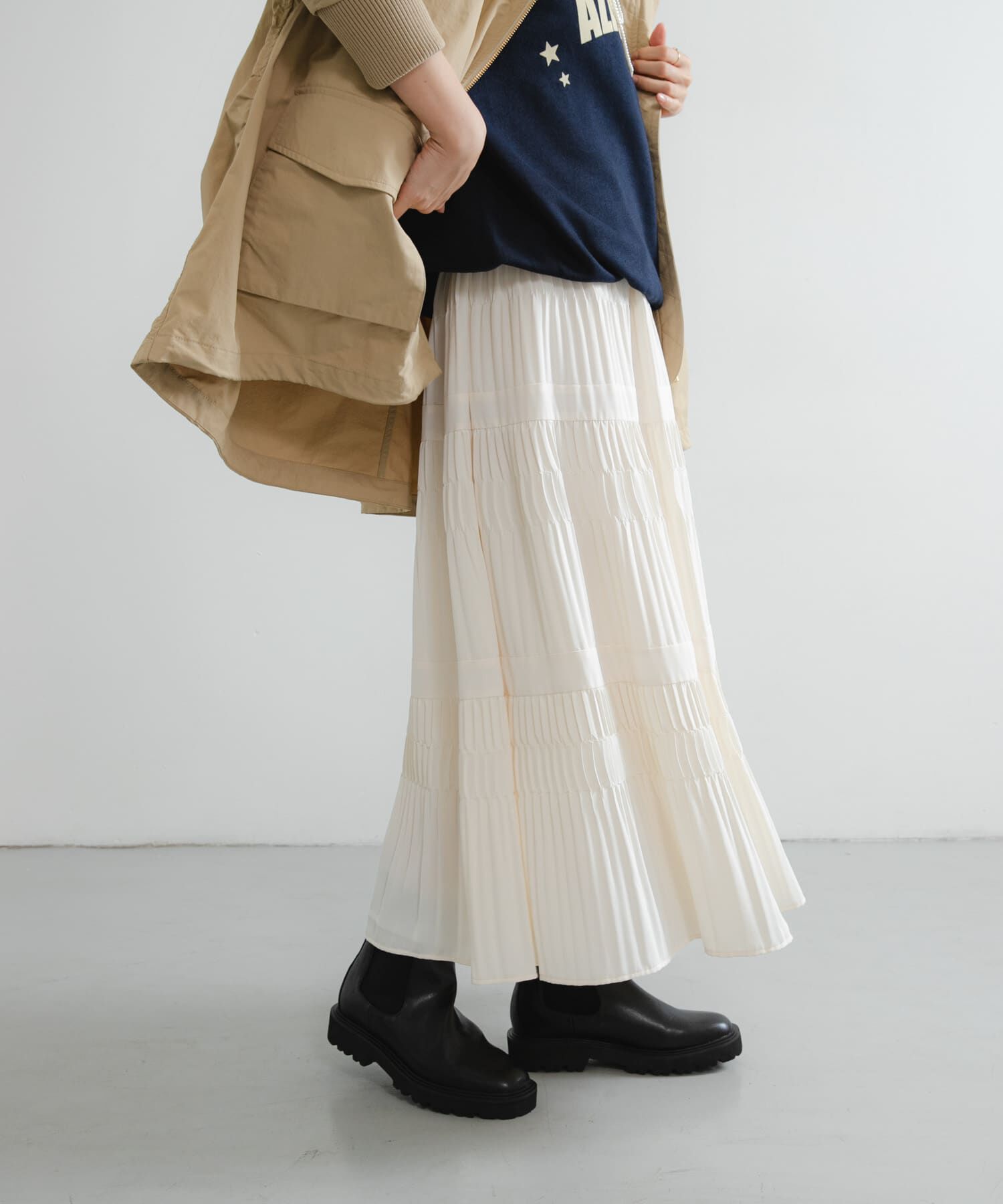 URBAN RESEARCH「プリーツティアードスカート」|スカート|