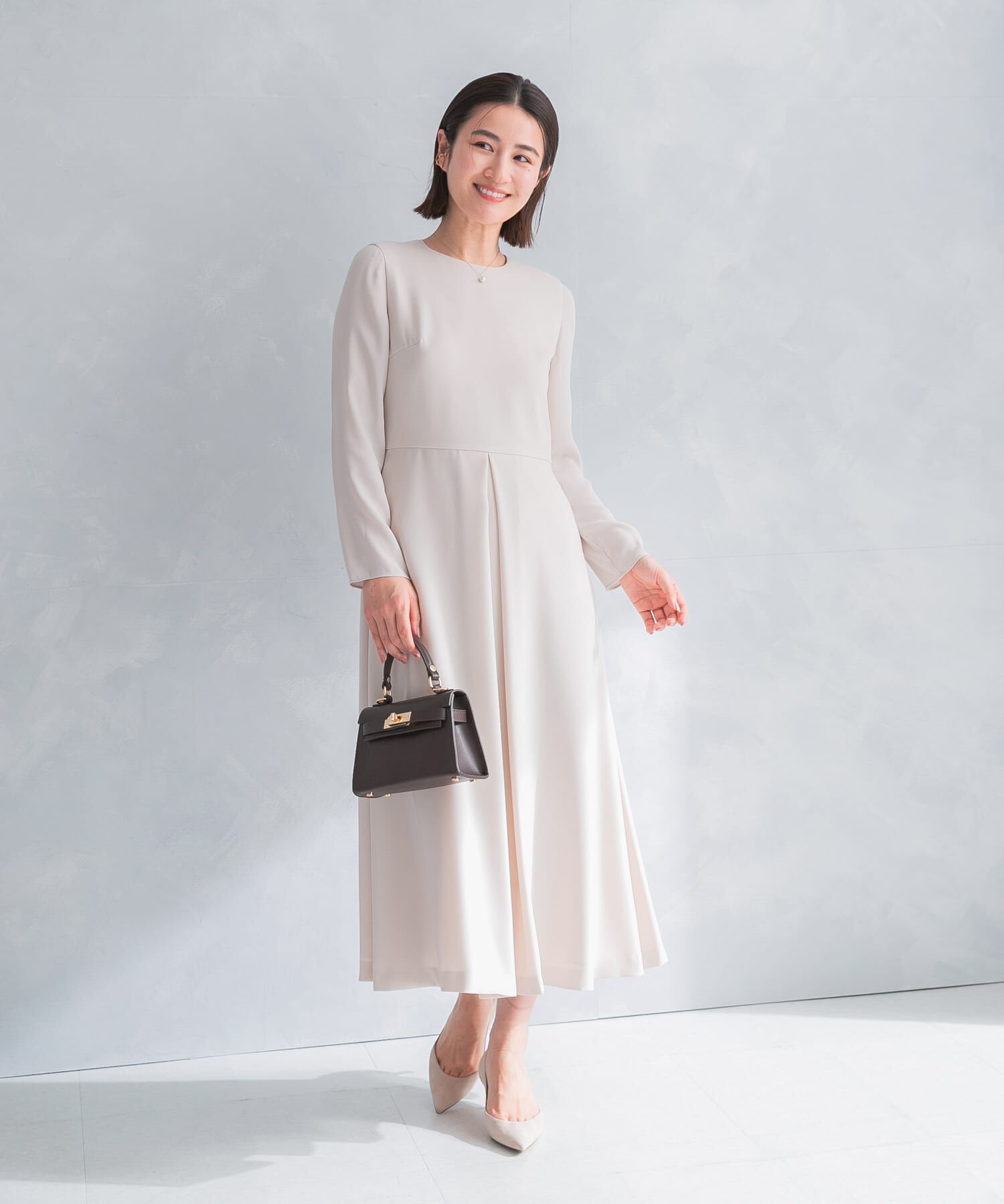 URBAN RESEARCH ROSSO「kaene　シフォン合わせロングワンピース」|ワンピース|ベージュ