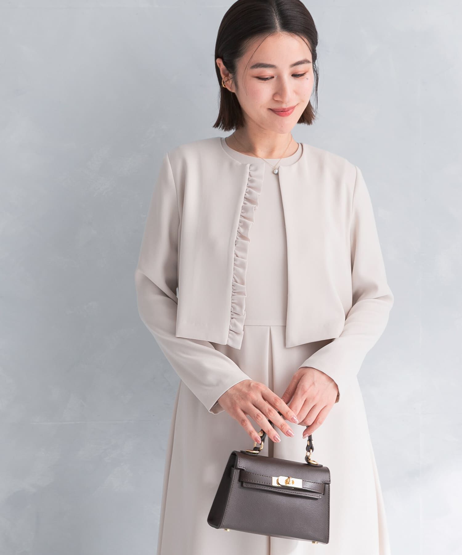 URBAN RESEARCH ROSSO「kaene　シフォンフリルジャケット」|その他|ベージュ