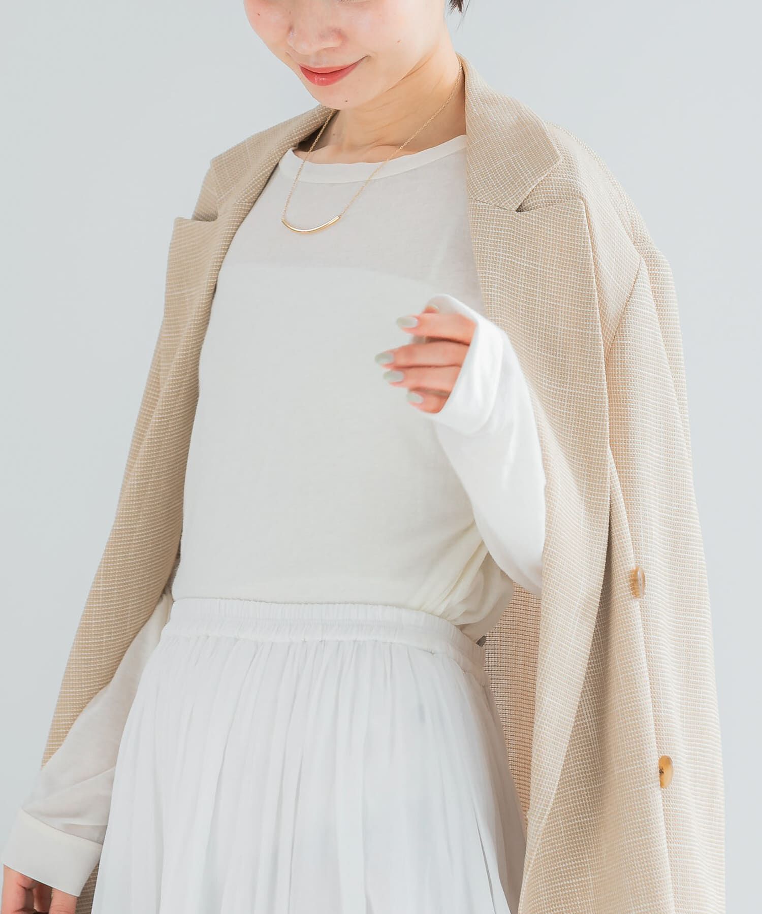 URBAN RESEARCH ROSSO「シルク混ドッキングカットソー」|Tシャツ・カットソー|