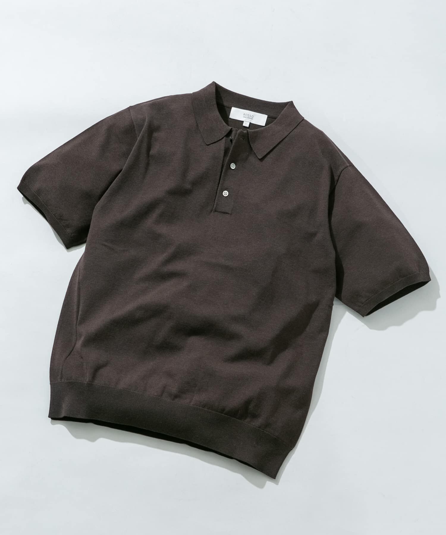 URBAN RESEARCH ROSSO「シルク混サマーニットポロシャツ」|ポロシャツ|ブラウン