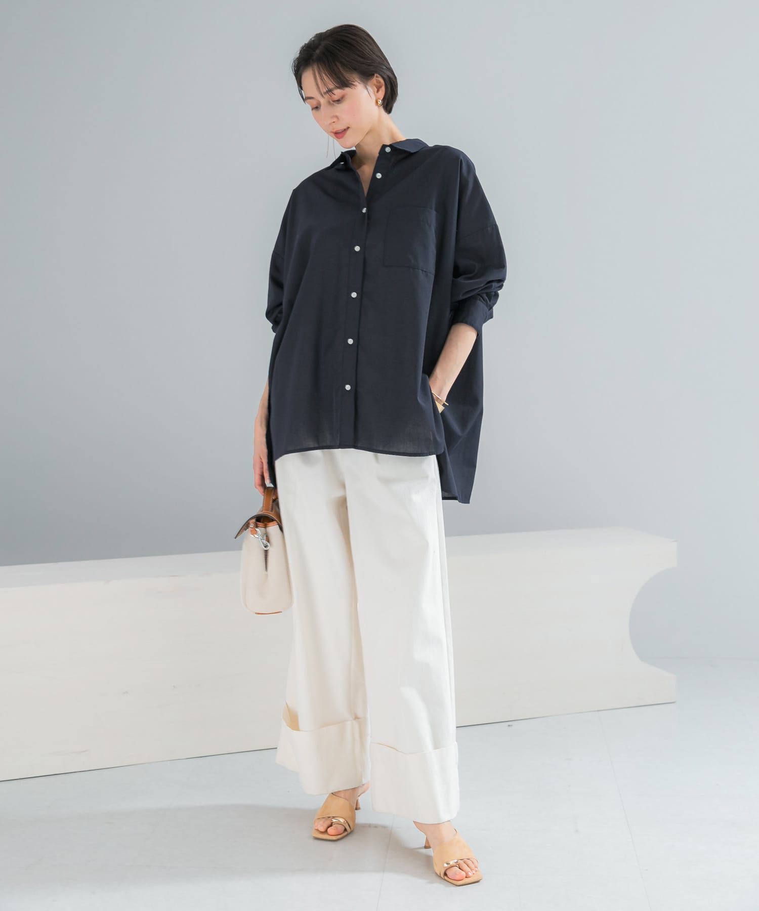 URBAN RESEARCH ROSSO「『WEB限定』『UR TECH Smart Linen Touch』イージーリネンオーバーシャツ」|シャツ・ブラウス|