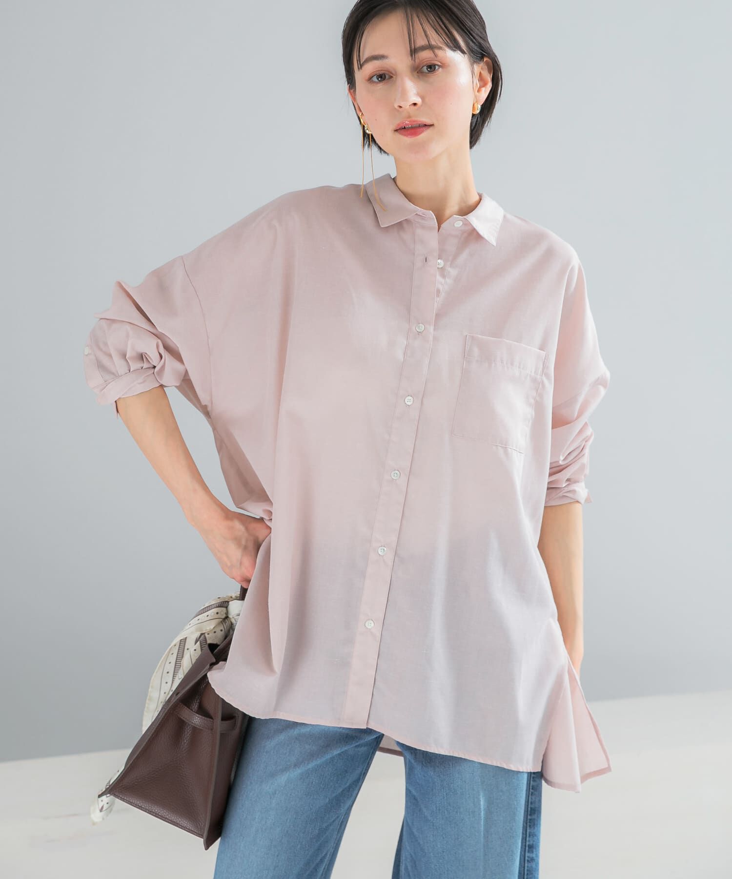 URBAN RESEARCH ROSSO「『WEB限定』『UR TECH Smart Linen Touch』イージーリネンオーバーシャツ」|シャツ・ブラウス|