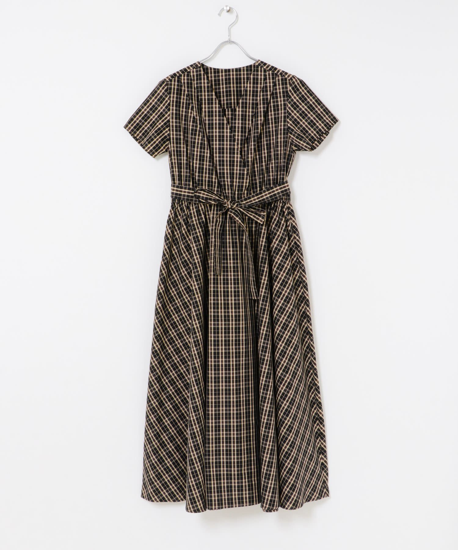 URBAN RESEARCH ROSSO「『WEB限定』チェックカシュクールワンピース」|ワンピース|