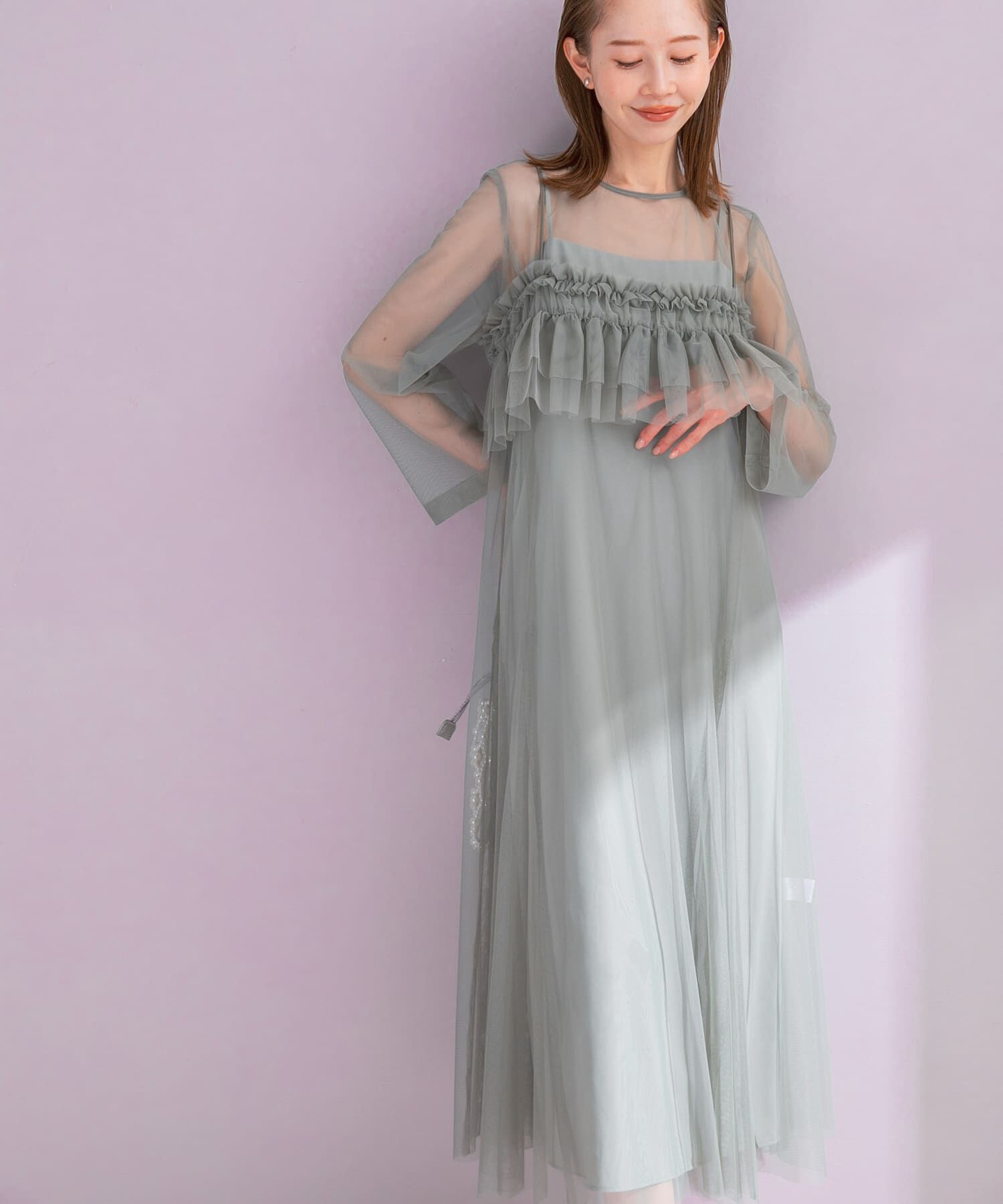 URBAN RESEARCH ROSSO「チュールキャミソールsetドレス」|ワンピース|