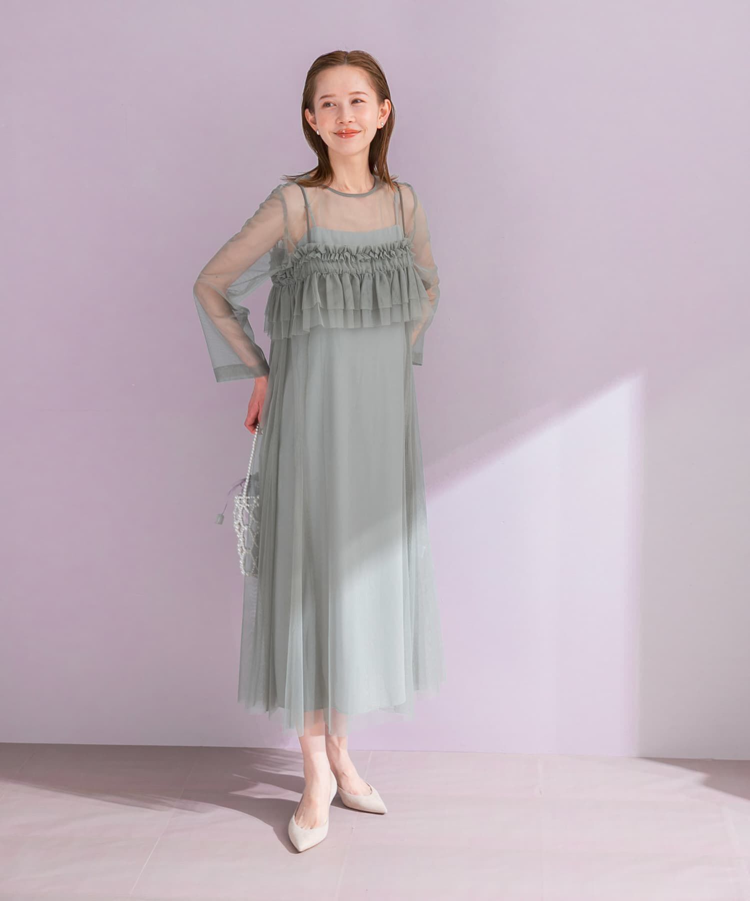 URBAN RESEARCH ROSSO「チュールキャミソールsetドレス」|ワンピース|