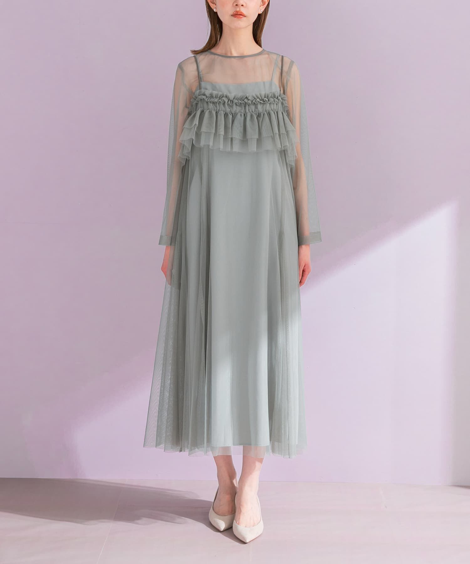 URBAN RESEARCH ROSSO「チュールキャミソールsetドレス」|ワンピース|