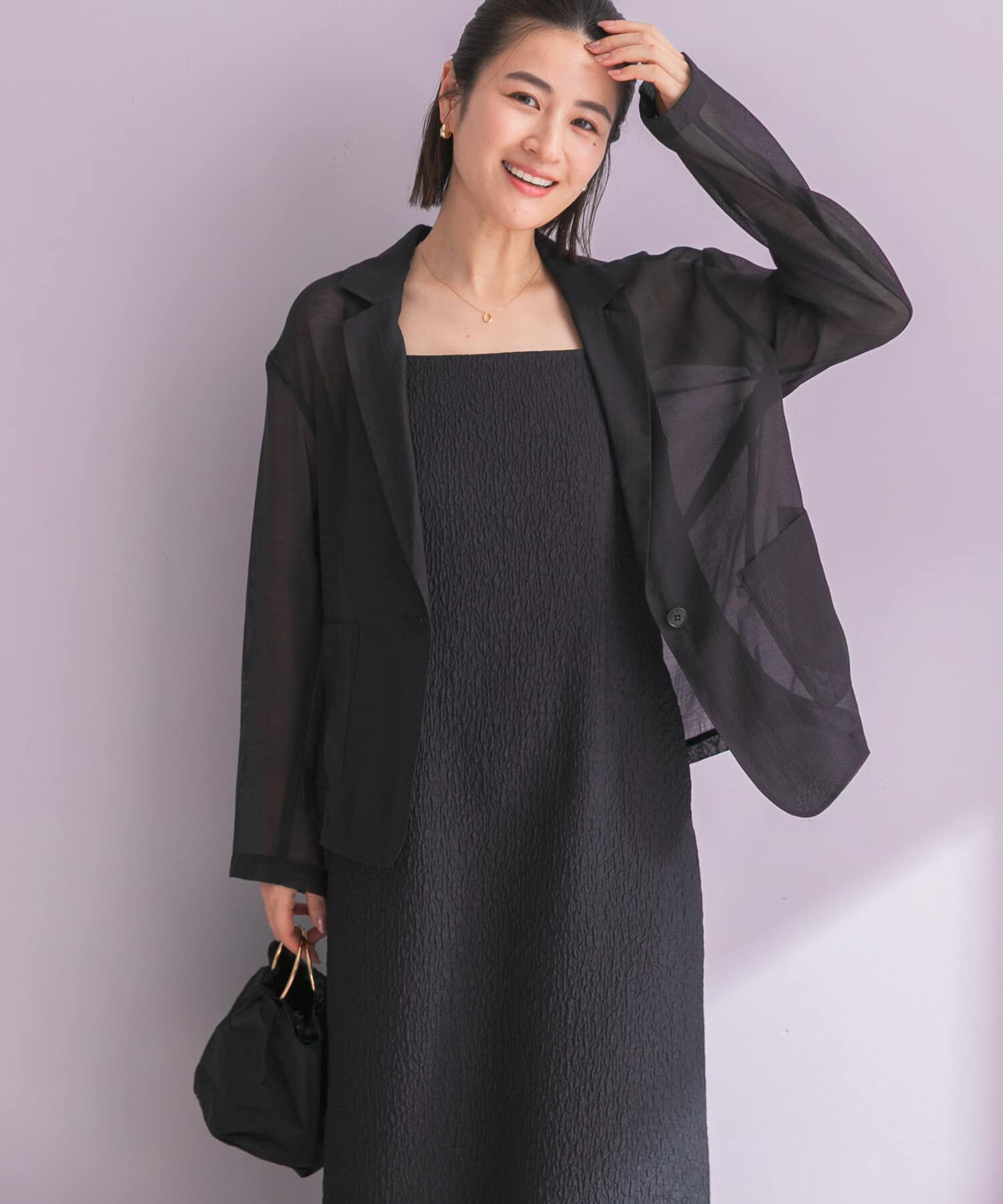 URBAN RESEARCH ROSSO「ジャケットsetジャガードドレス」|ワンピース|