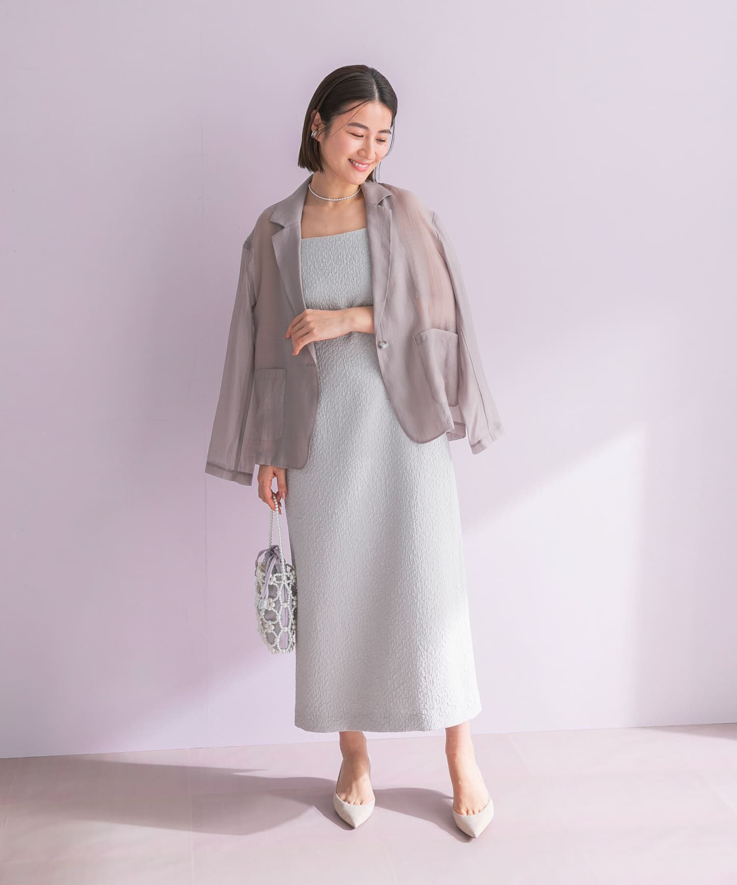 URBAN RESEARCH ROSSO「ジャケットsetジャガードドレス」|ワンピース|