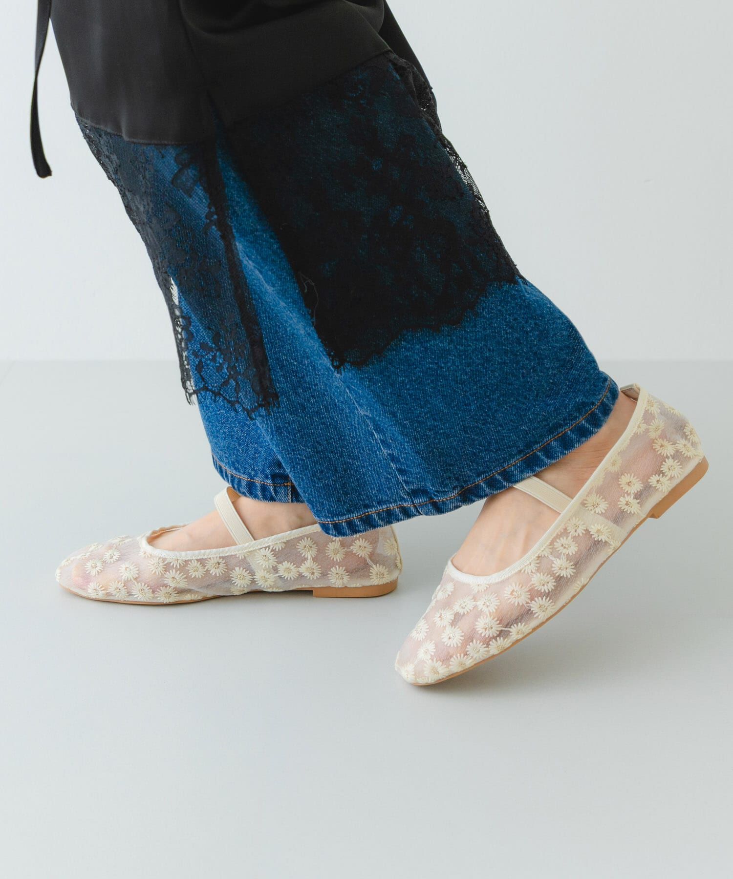 RODE SKO「フラワーシアーフラットシューズ」|バレエシューズ|