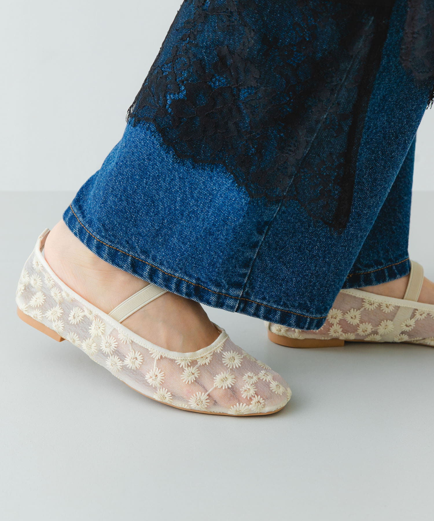 RODE SKO「フラワーシアーフラットシューズ」|バレエシューズ|