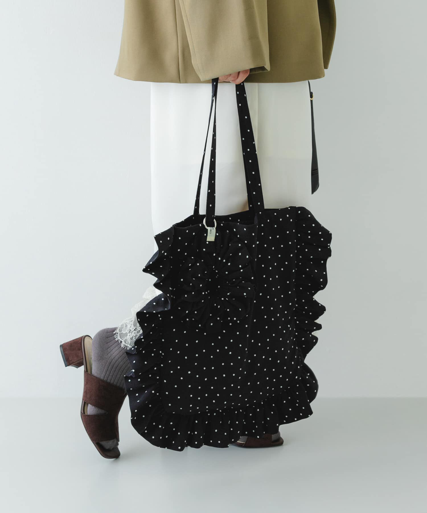 RODE SKO「シュシュセットサイドフリルトート」|トートバッグ|