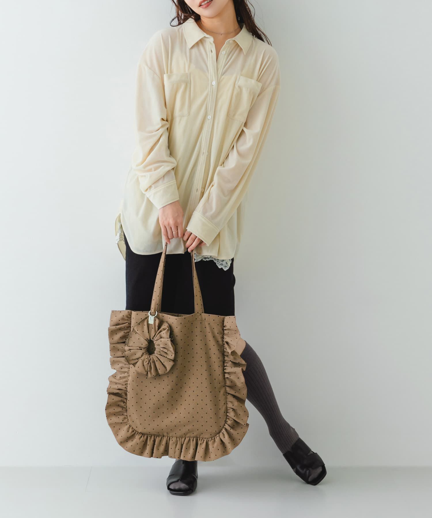 RODE SKO「シュシュセットサイドフリルトート」|トートバッグ|