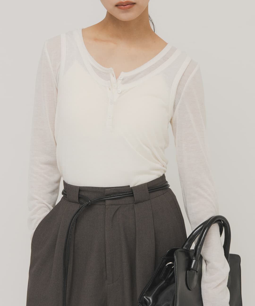  「レイヤードヘンリーネックTEE」|Tシャツ・カットソー|