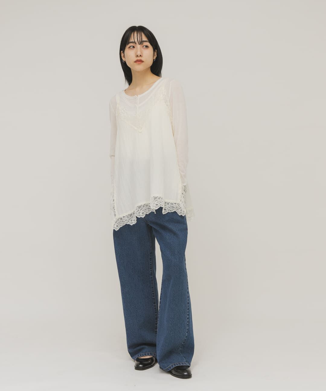  「レイヤードヘンリーネックTEE」|Tシャツ・カットソー|