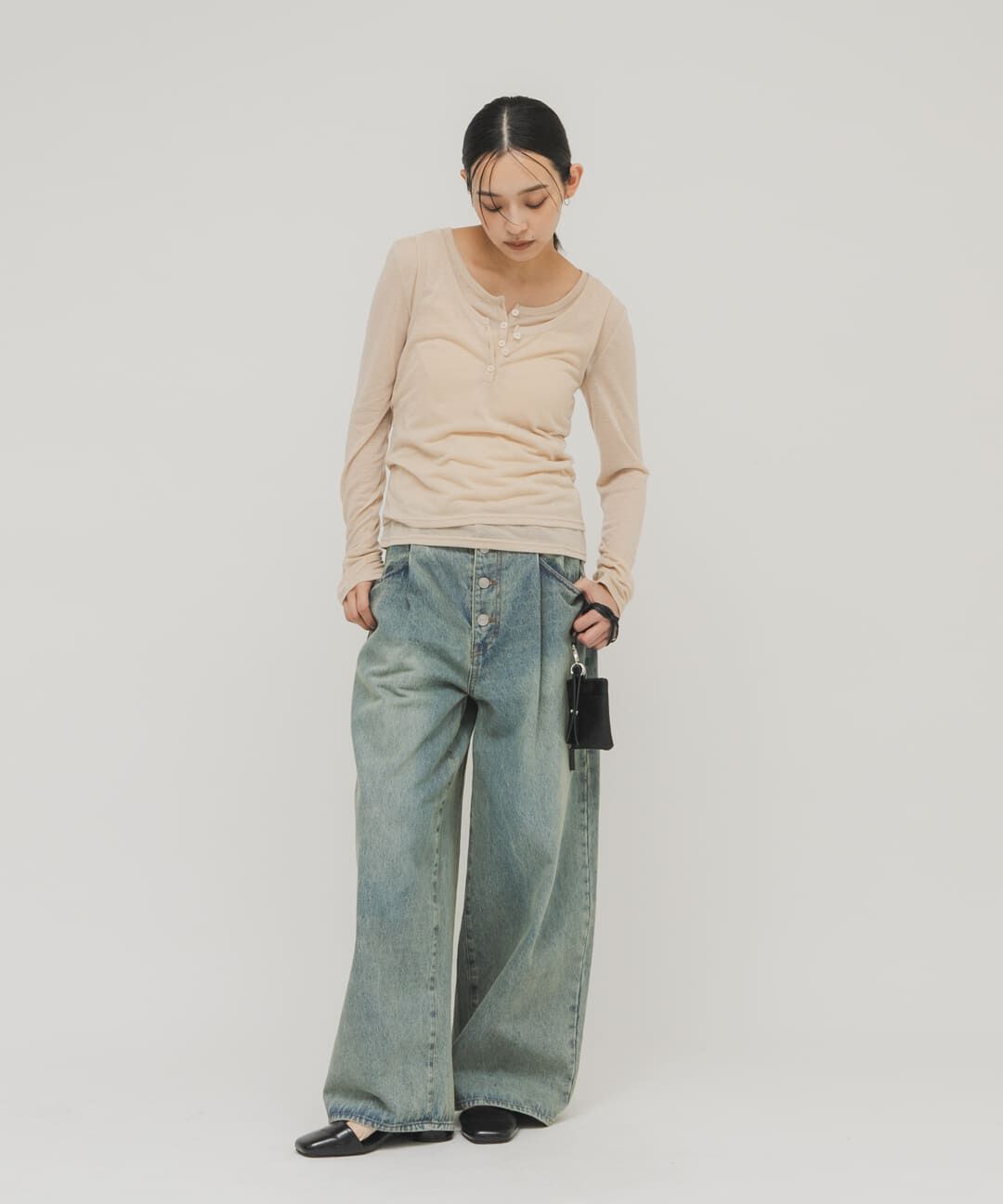  「レイヤードヘンリーネックTEE」|Tシャツ・カットソー|