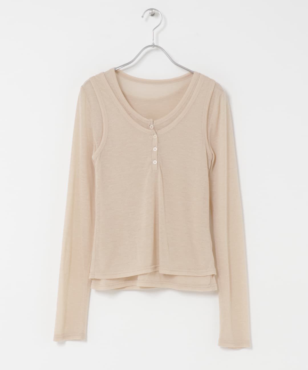  「レイヤードヘンリーネックTEE」|Tシャツ・カットソー|