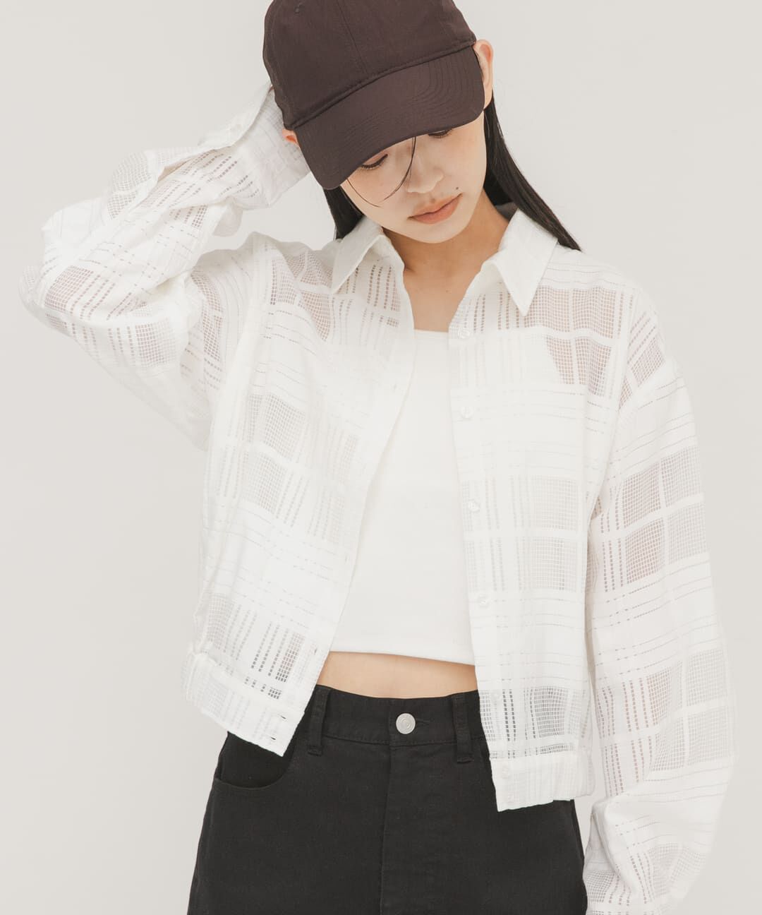  「シアーチェックコンパクトシャツ」|シャツ・ブラウス|