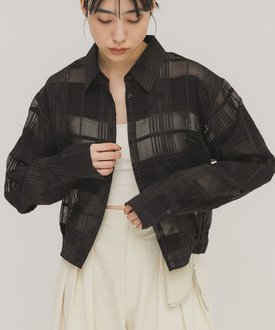  「シアーチェックコンパクトシャツ」|シャツ・ブラウス|