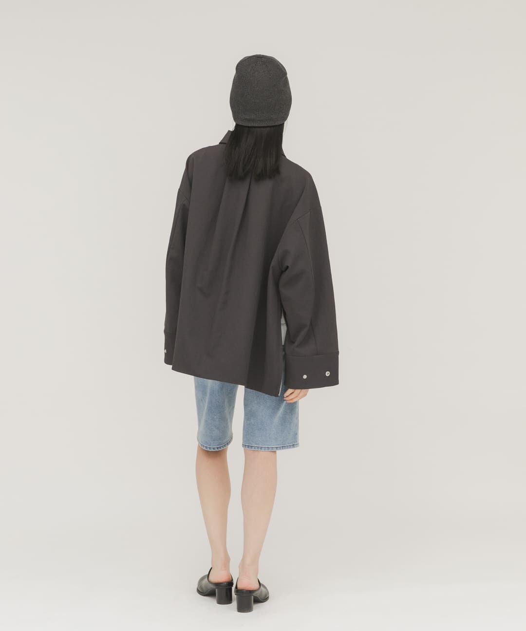  「ポケットディティールジャケット」|ノーカラーコート|
