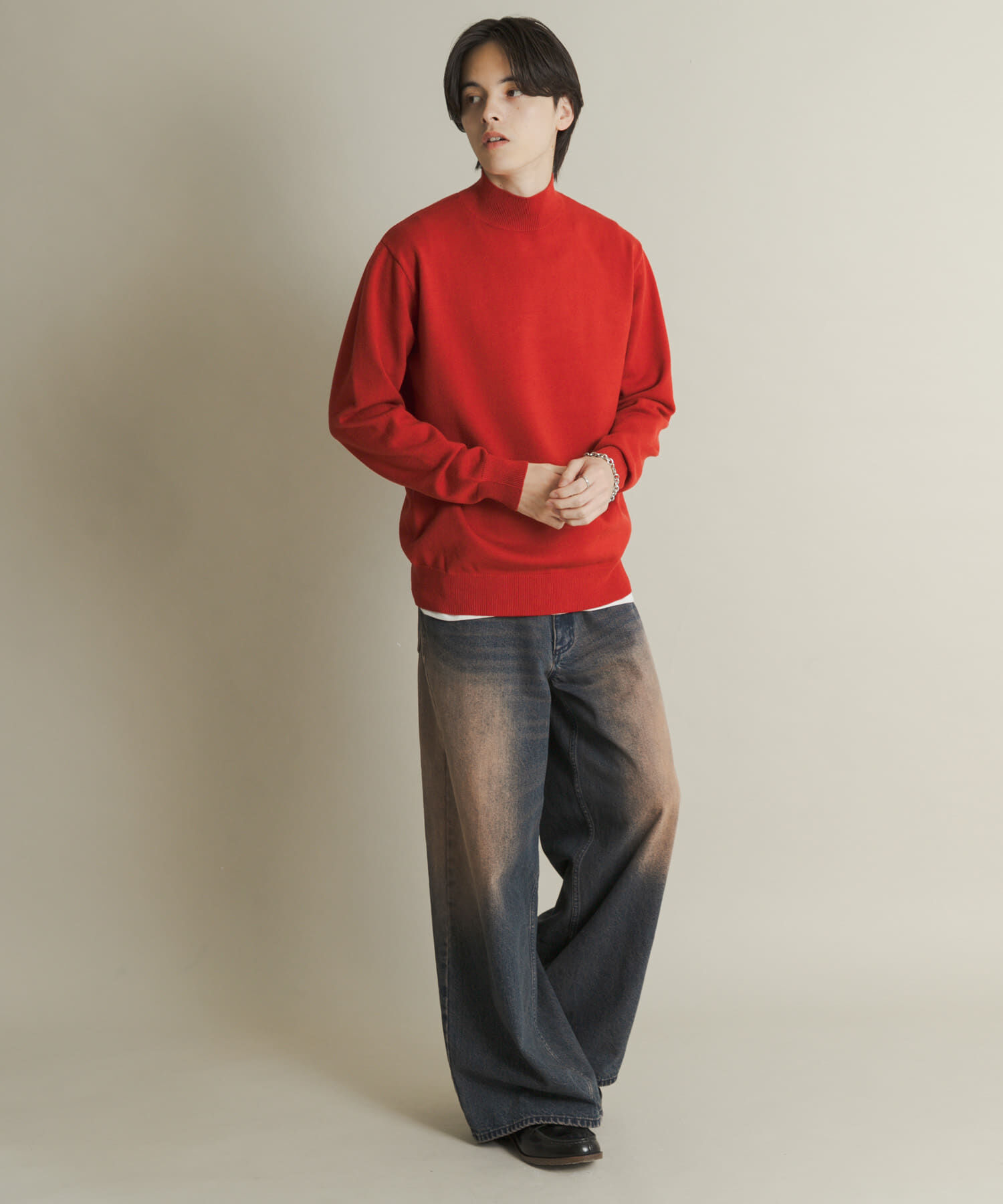 SENSE OF PLACE by URBAN RESEARCH「『一部WEB限定カラー』『洗濯可/毛玉防止』ストレッチモックネックニット」|ニット・セーター|