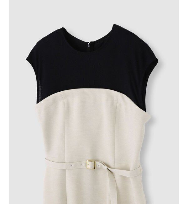 allureville「コンパクトツイルカットコンビワンピース」|ワンピース|