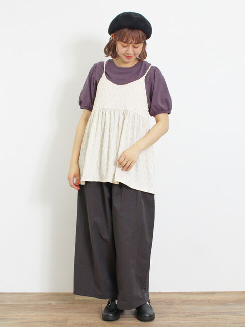 Samansa Mos2「カットジャカードキャミチュニック」|Tシャツ・カットソー|