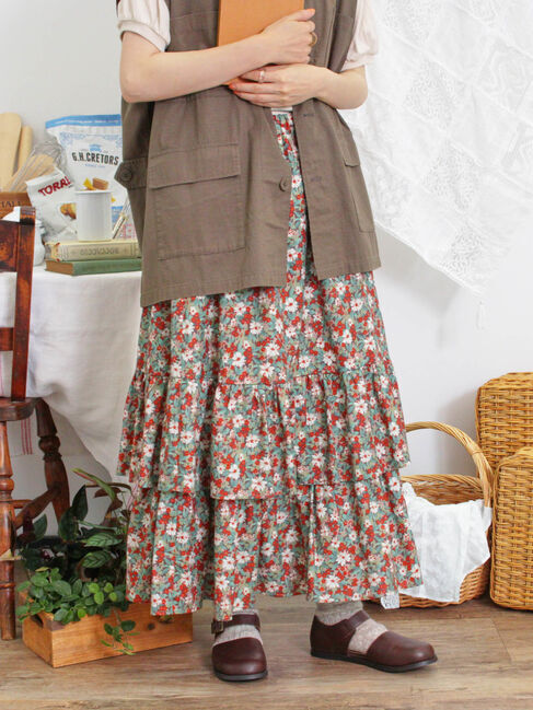 Samansa Mos2「柄アソート裾重ねスカート」|スカート|