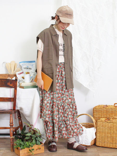 Samansa Mos2「柄アソート裾重ねスカート」|スカート|