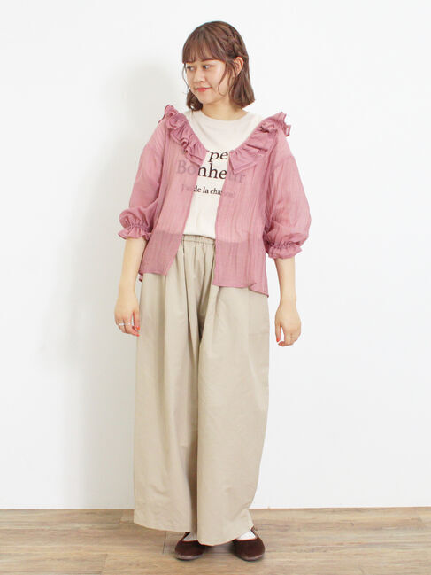 Samansa Mos2「ドローコードデザインワイドパンツ」|その他|