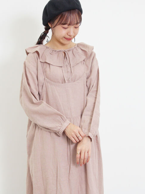 Samansa Mos2「【Slow linen】柄アソートフリルブラウス」|シャツ・ブラウス|