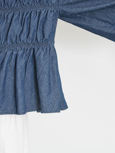 Samansa Mos2「デニム/ツイルシャーリングブラウス」|シャツ・ブラウス|