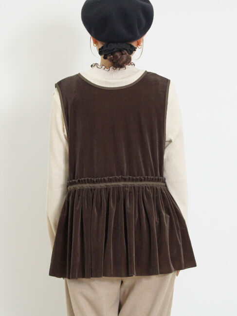 Samansa Mos2「透けベロア前後2WAYベスト」|ダウンベスト・ベスト|