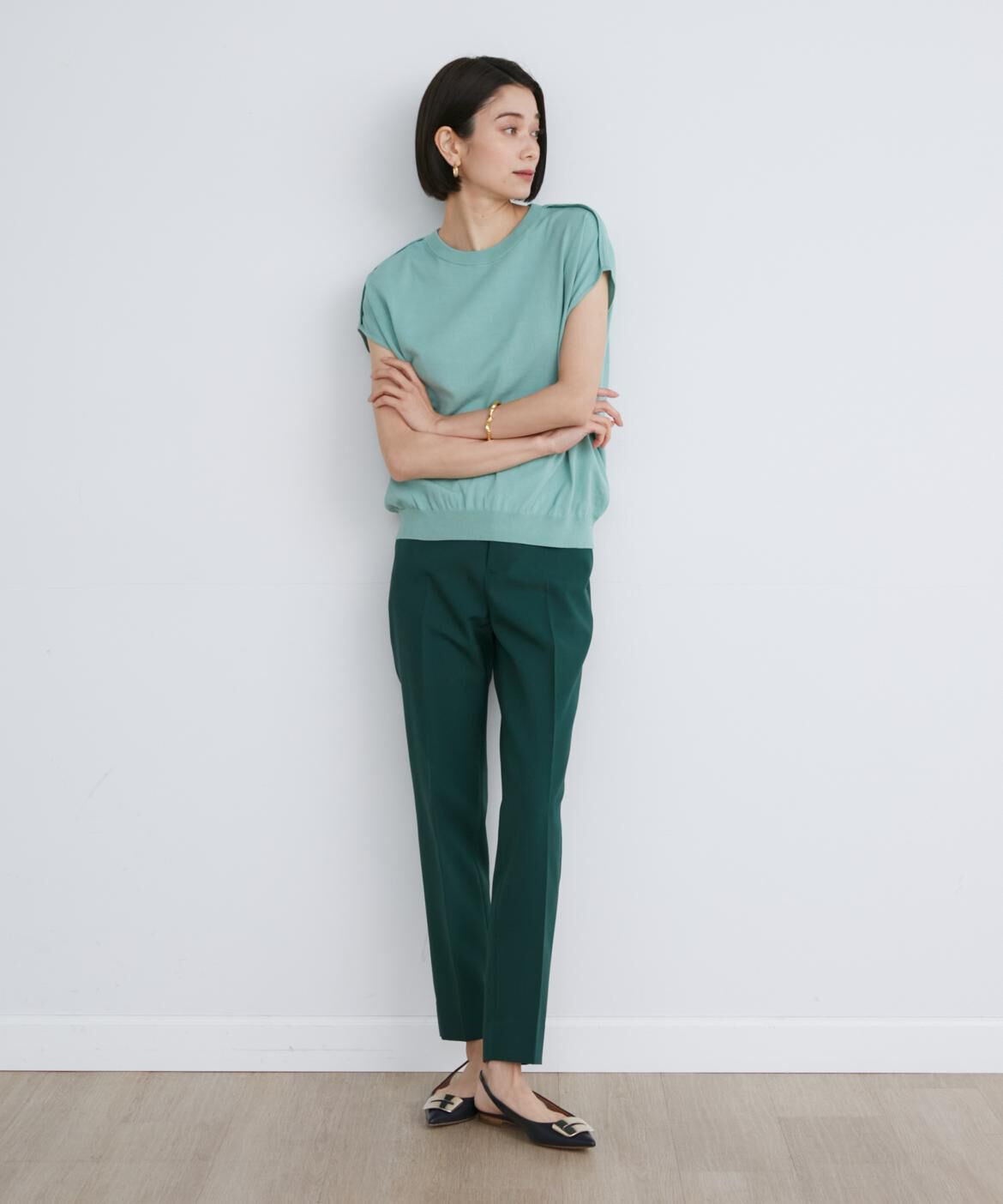 INED「《大きいサイズ》Louise美脚テーパードパンツ」|スラックス|