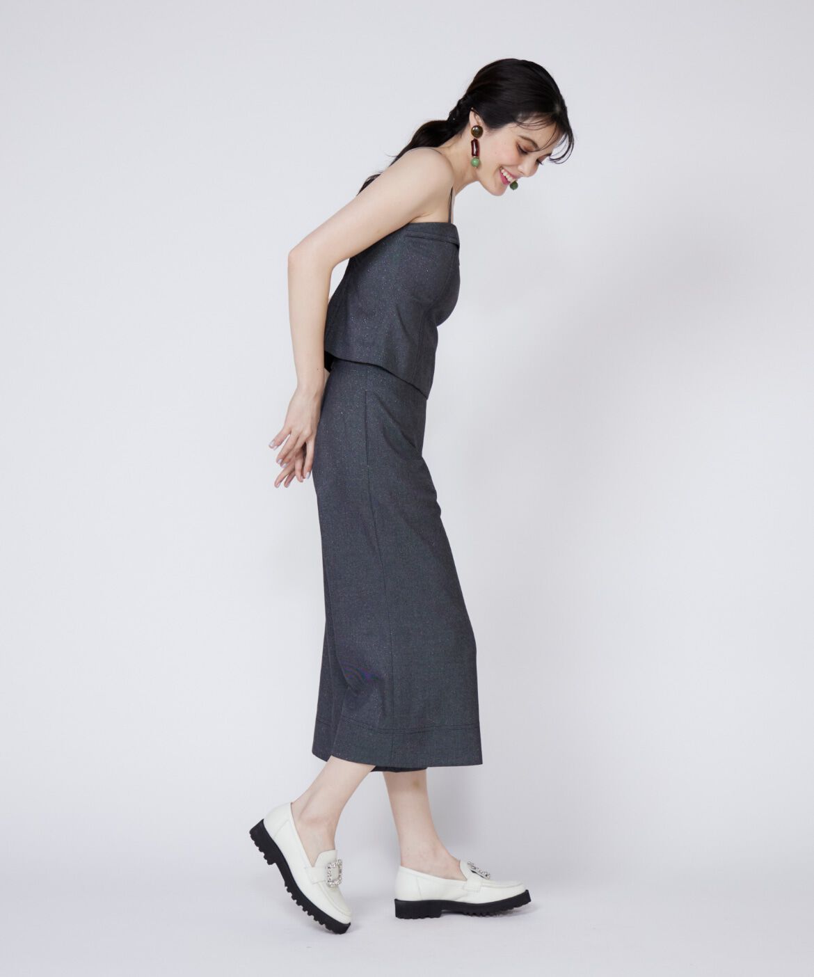 Maglie le cassetto「ラメデニムハイウエストパンツ」|デニム|