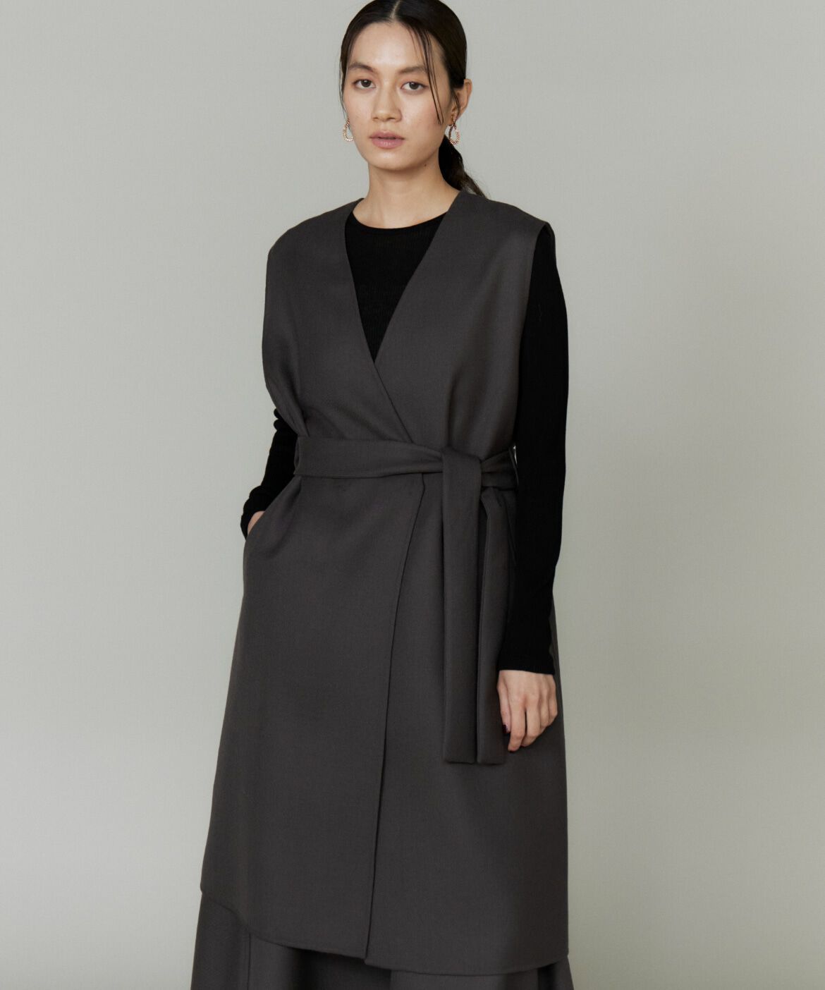 la veille by SUPERIOR CLOSET「《大きいサイズ》オーバージレ」|ダウンベスト・ベスト|ダークブラウ 4