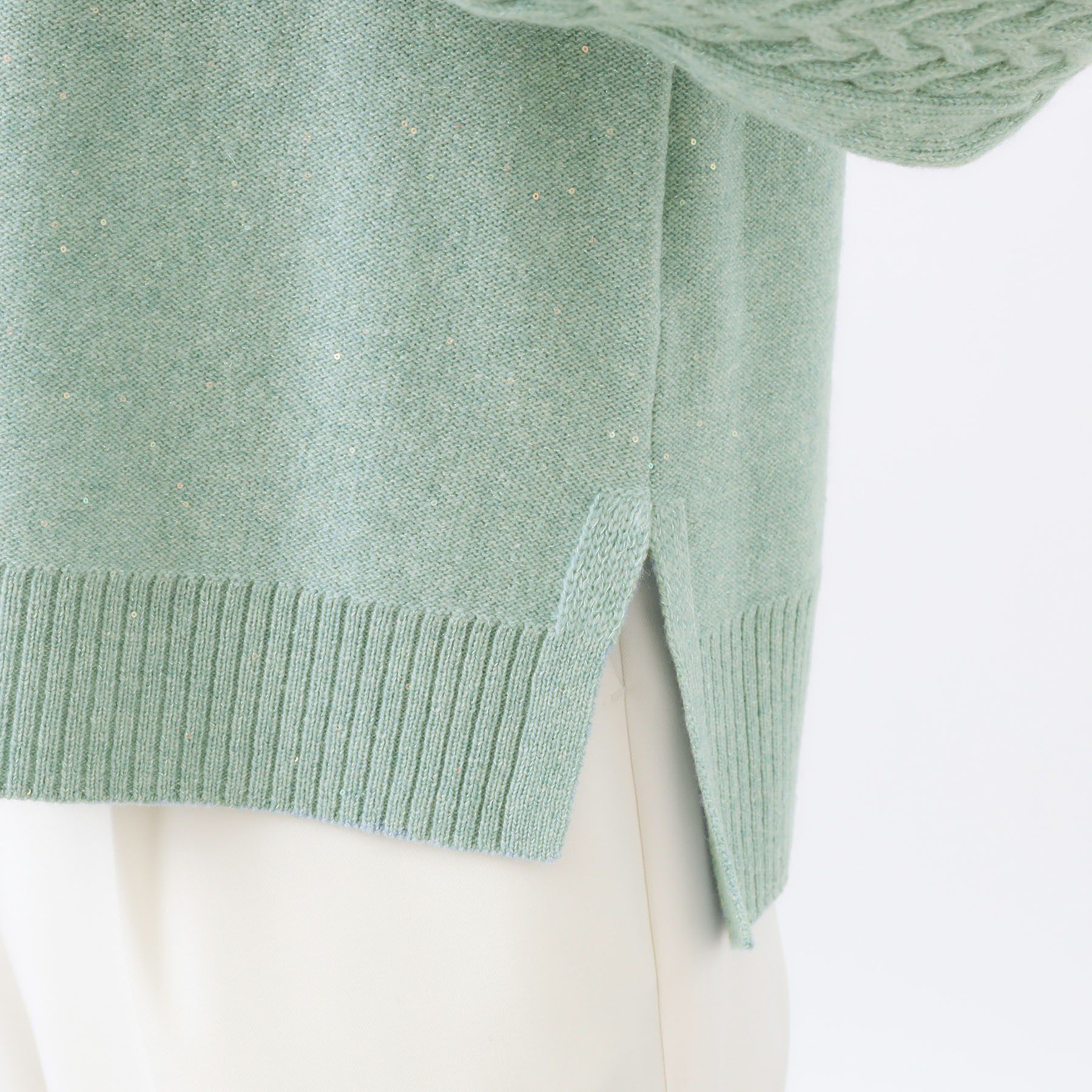 Reflect「【一枚で着映え◎／ゆったりシルエット】ラメ&times;スパンコールウール混ニット」|ニット・セーター|