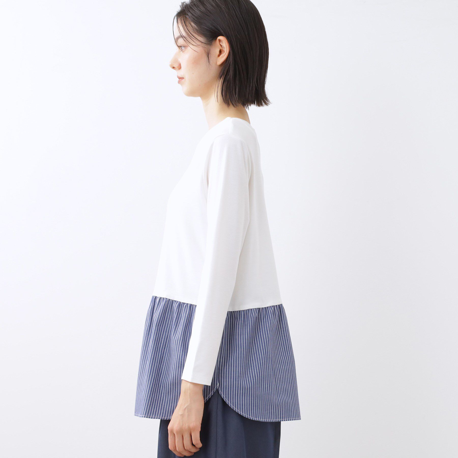 Reflect「【重ね着でも一枚着でも◎】ドッキングジャージトップス」|Tシャツ・カットソー|