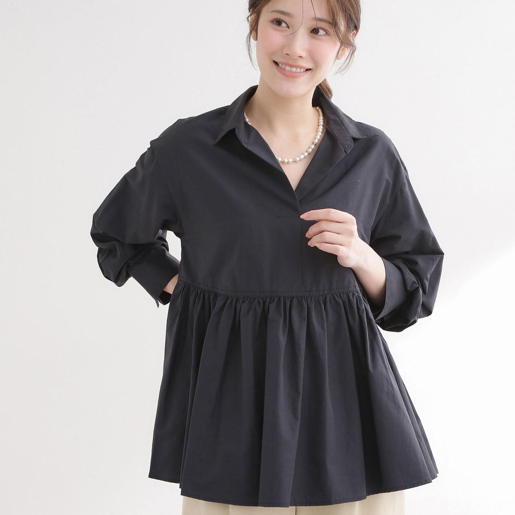 Reflect「【レイヤードにおすすめ◎】ペプラムデザインシャツ」|シャツ・ブラウス|ネイビー(094)