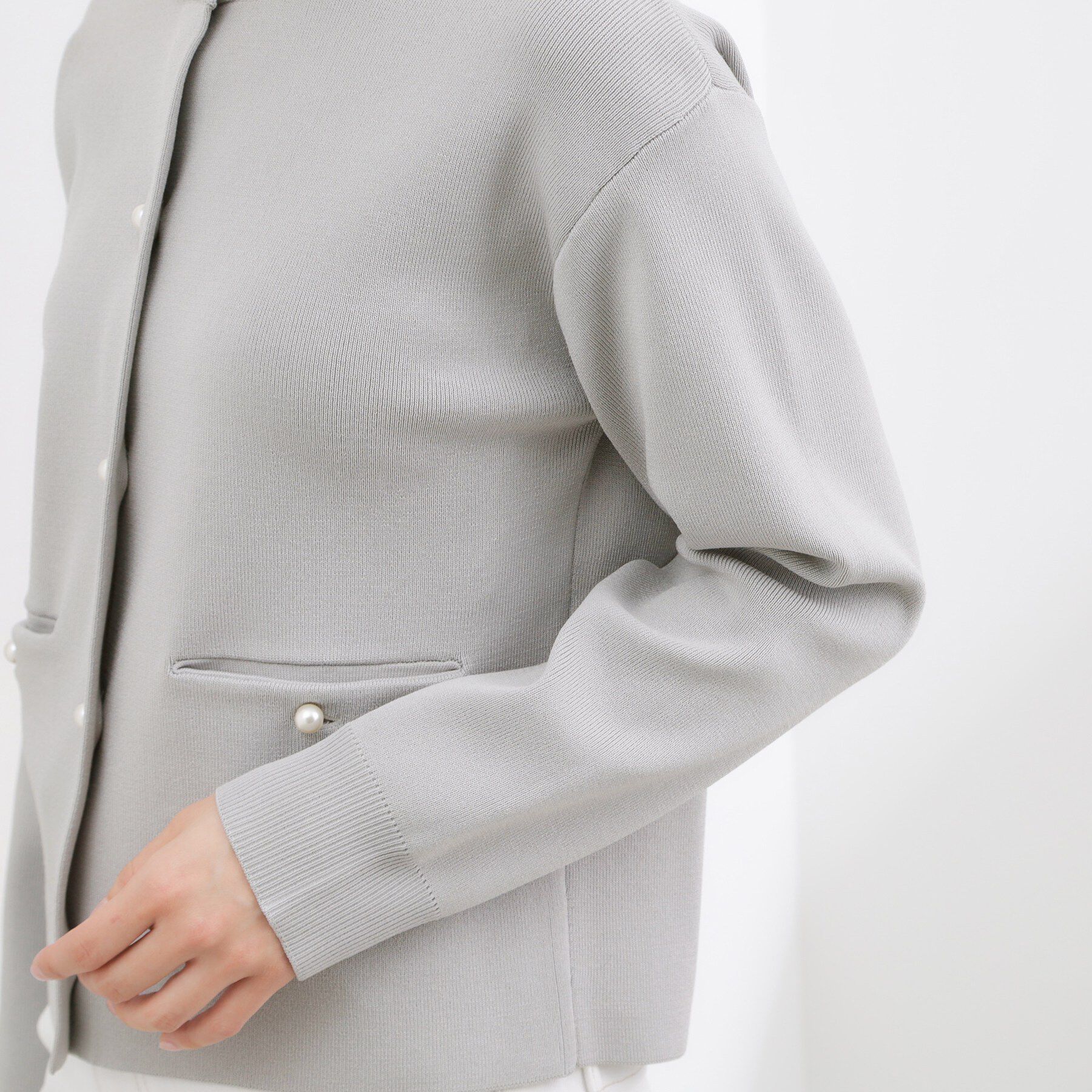 grove「【SETUP対応】パール調釦ニットカーディガン」|カーディガン|