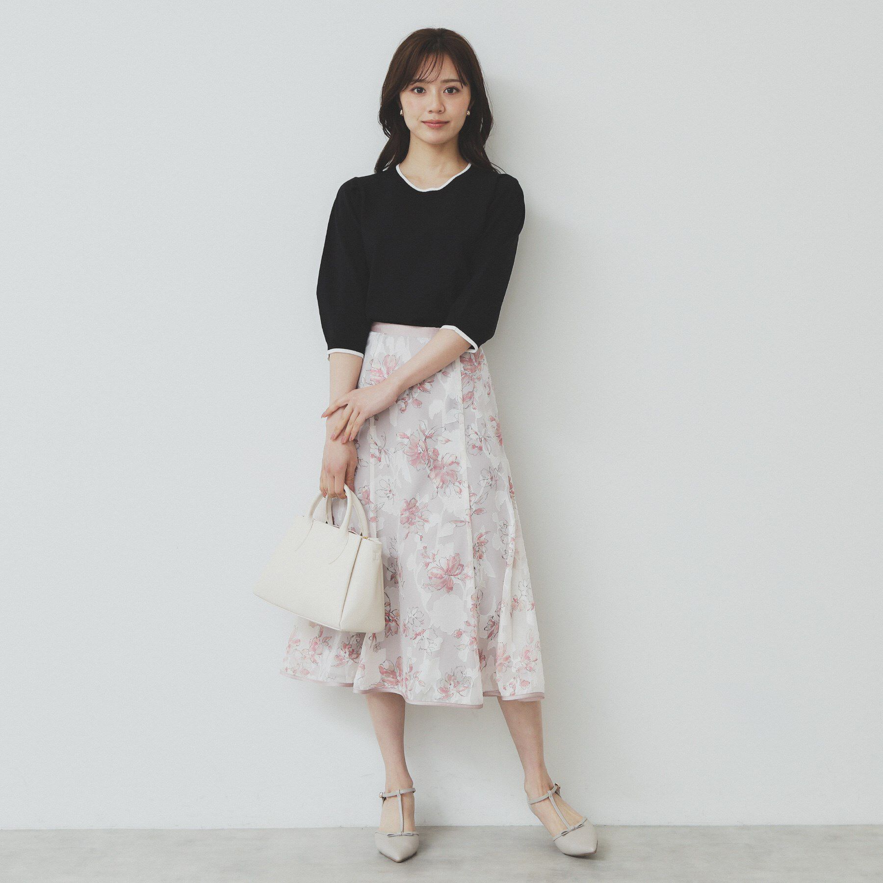 index「《7色展開/XS-LLサイズ》クルーネックデザインスリーブニット【洗濯機洗い可】」|ニット・セーター|