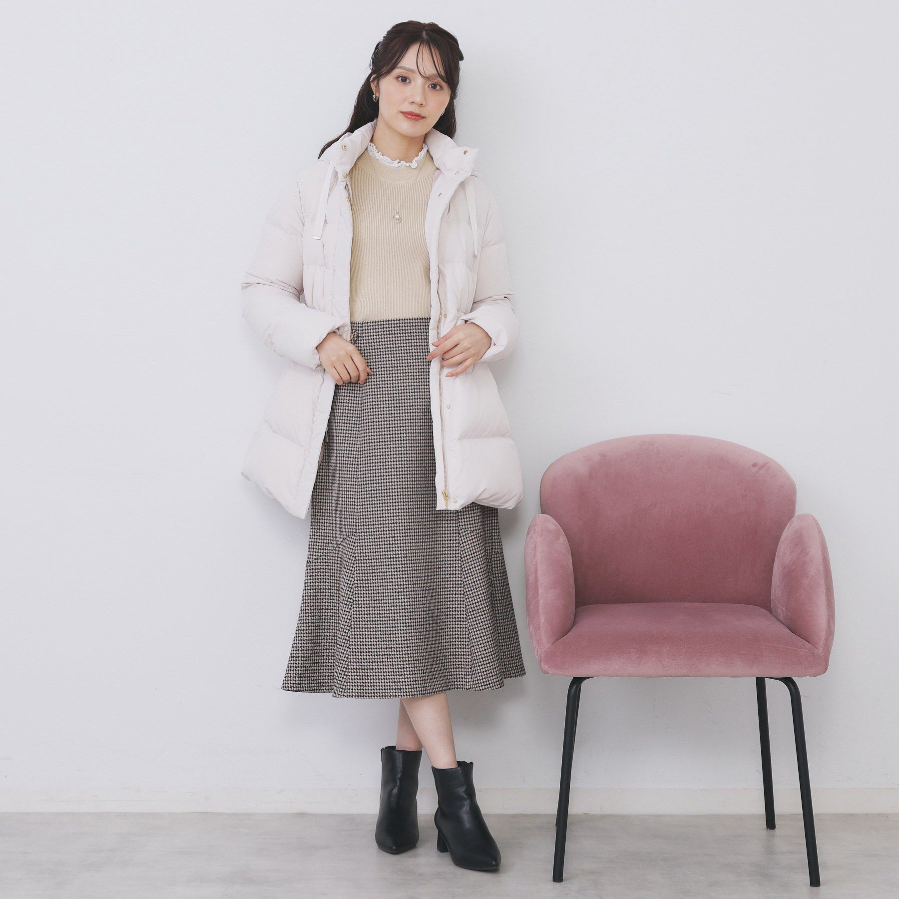 index「コットンレースフリルリブニット【洗濯機OK/抗ピル】」|ニット・セーター|