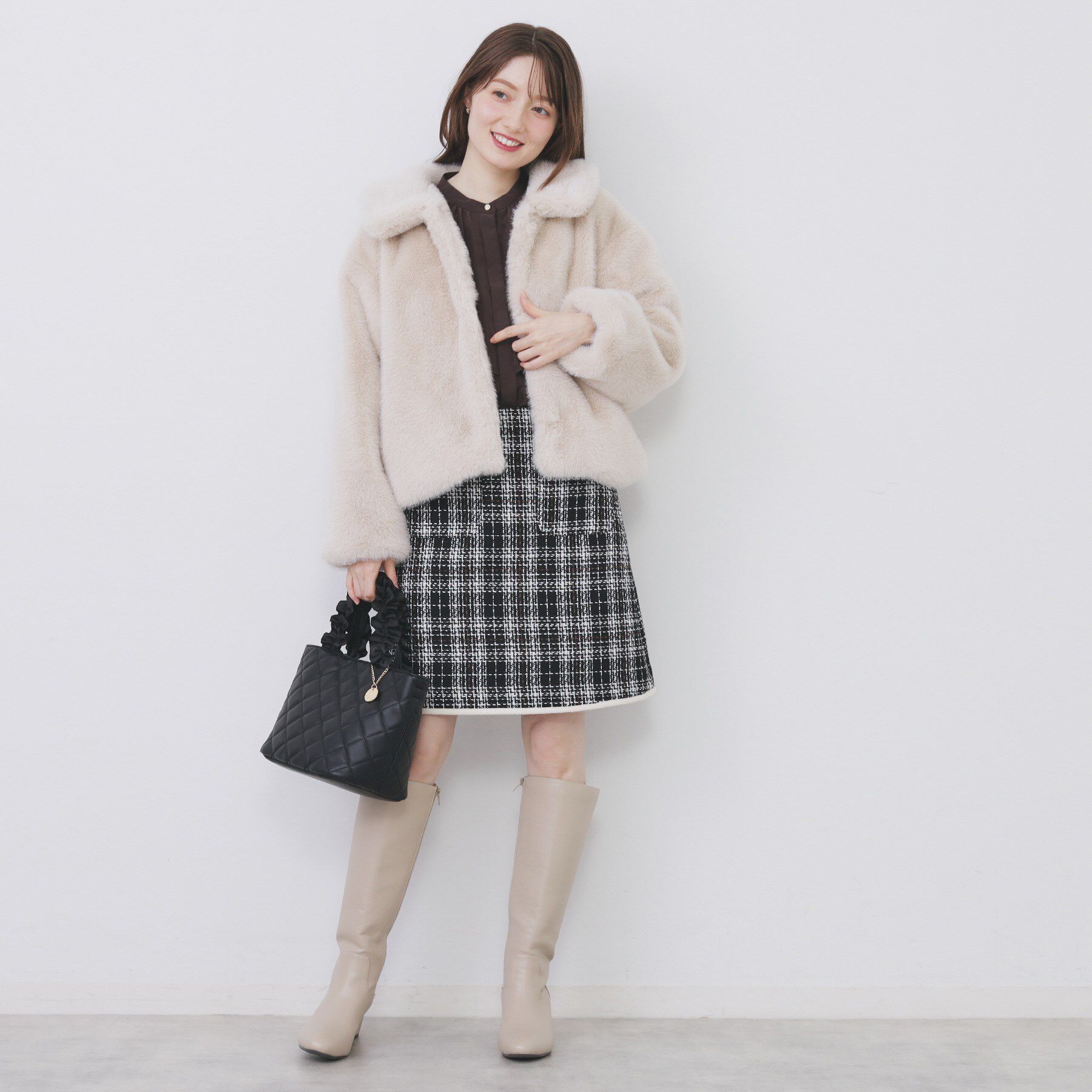 index「チェックツィードスカート/セットアップ対応【洗える】」|スカート|